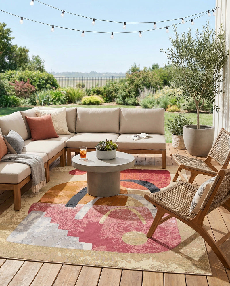 Urban Terrace Collection Area Rug -  Skyline Rectangle Multi  lifestyle 4
