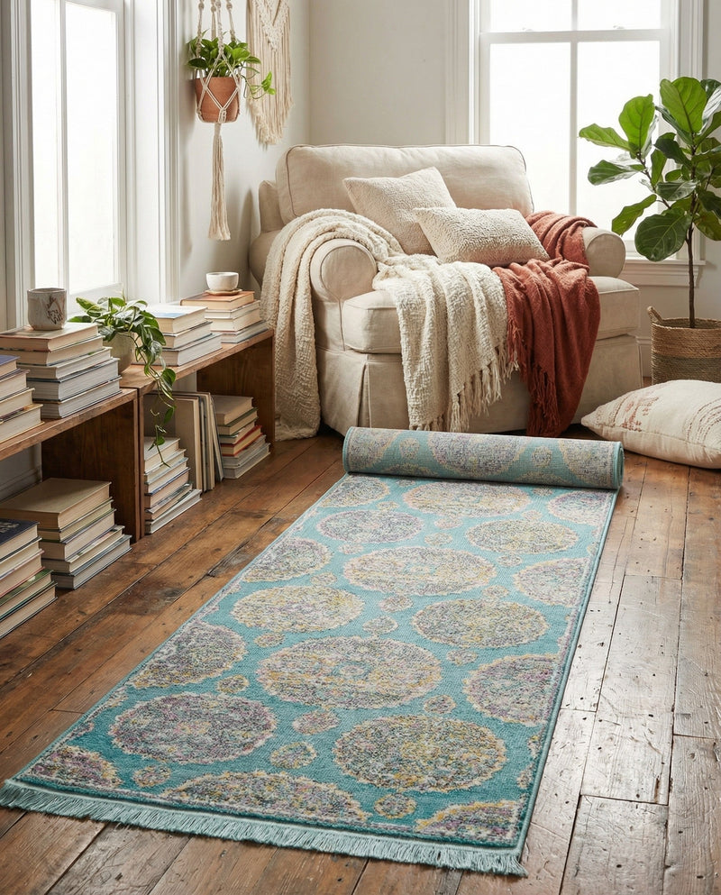 Arcadia Rugs Collection Area Rug -  Atlantis (Blue) Runner Blue  lifestyle 46