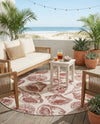 Seaside Haven Rugs Collection Area Rug -  Lighthouse (Ivory Rust Red) Round Ivory Rust Red  lifestyle 46