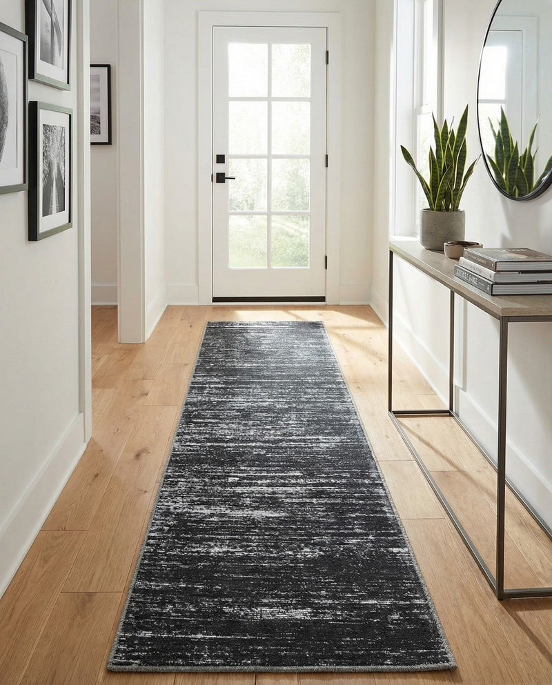 Sahara Essence Collection Area Rug - Oasis (Black) Runner Black  lifestyle 49