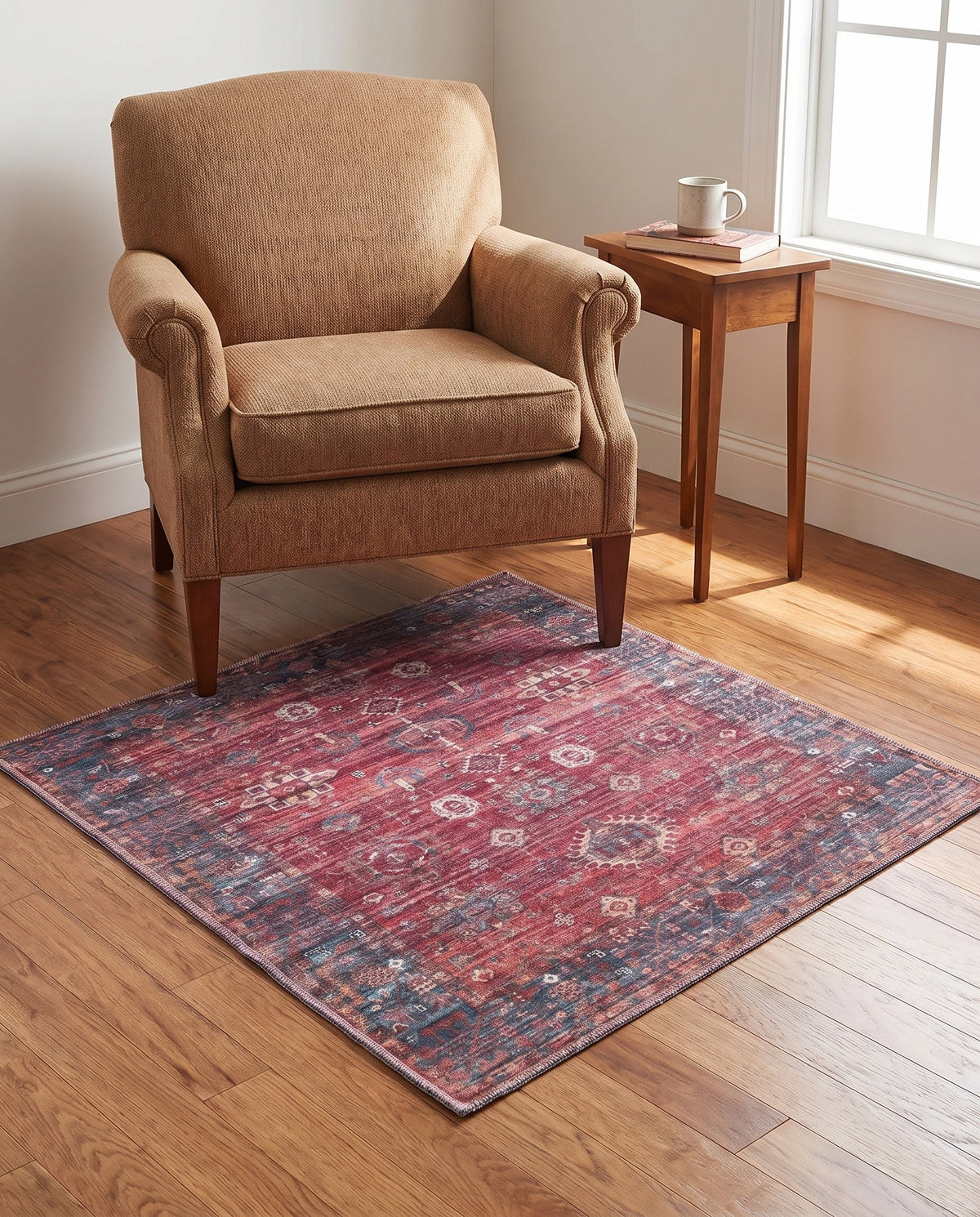 Zahara Oasis Collection Area Rug -  Ouarzazate Square Antique Red  lifestyle 90