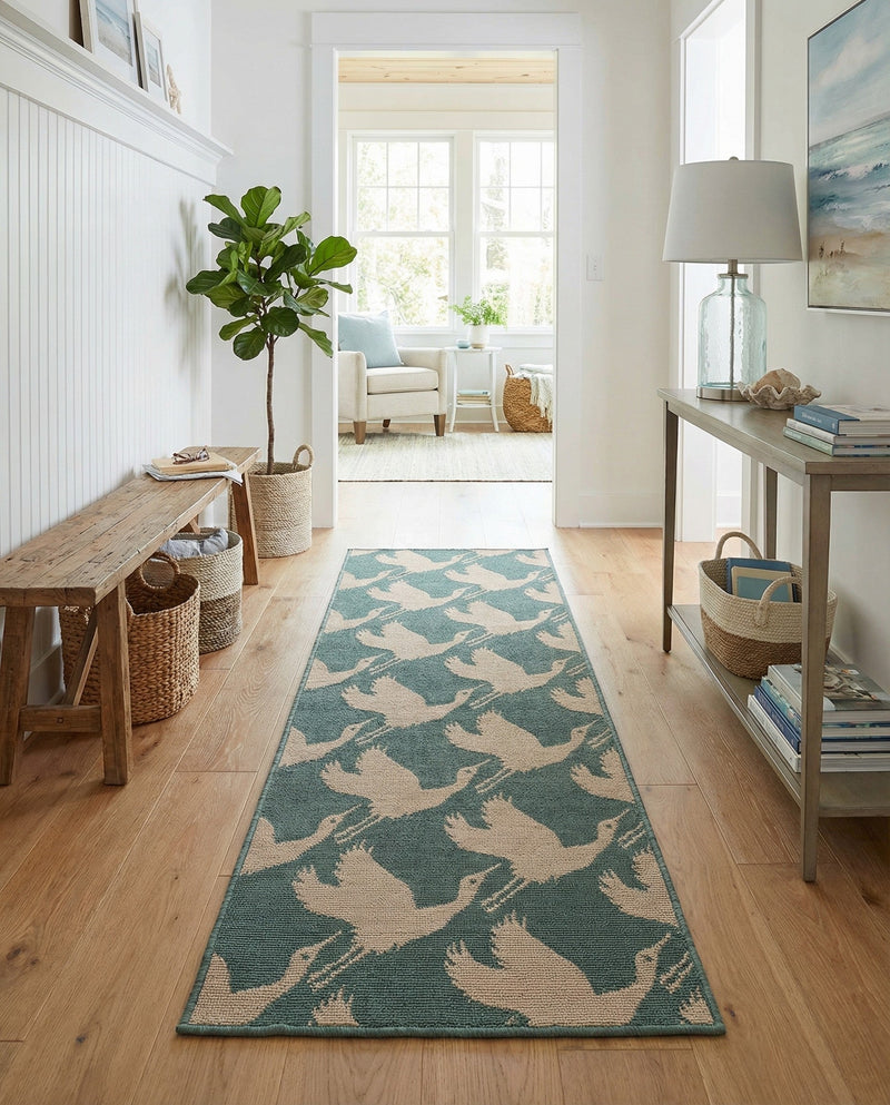 Seaside Haven Rugs Collection Area Rug -  Pelican Runner Stone Blue  lifestyle 56