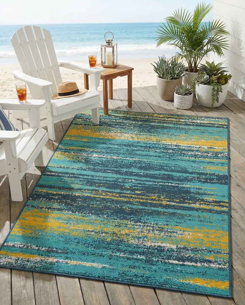 Seaside Haven Rugs Collection Area Rug -  Sandbar Rectangle Multi.Blue  lifestyle 7