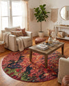 Autumnal Tapestry Collection Area Rug -  Chromaticville Round Multi  lifestyle 43