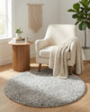 Majestic Manor Collection Area Rug - Versailles (Silver Screen) Round Silver Screen  lifestyle 43