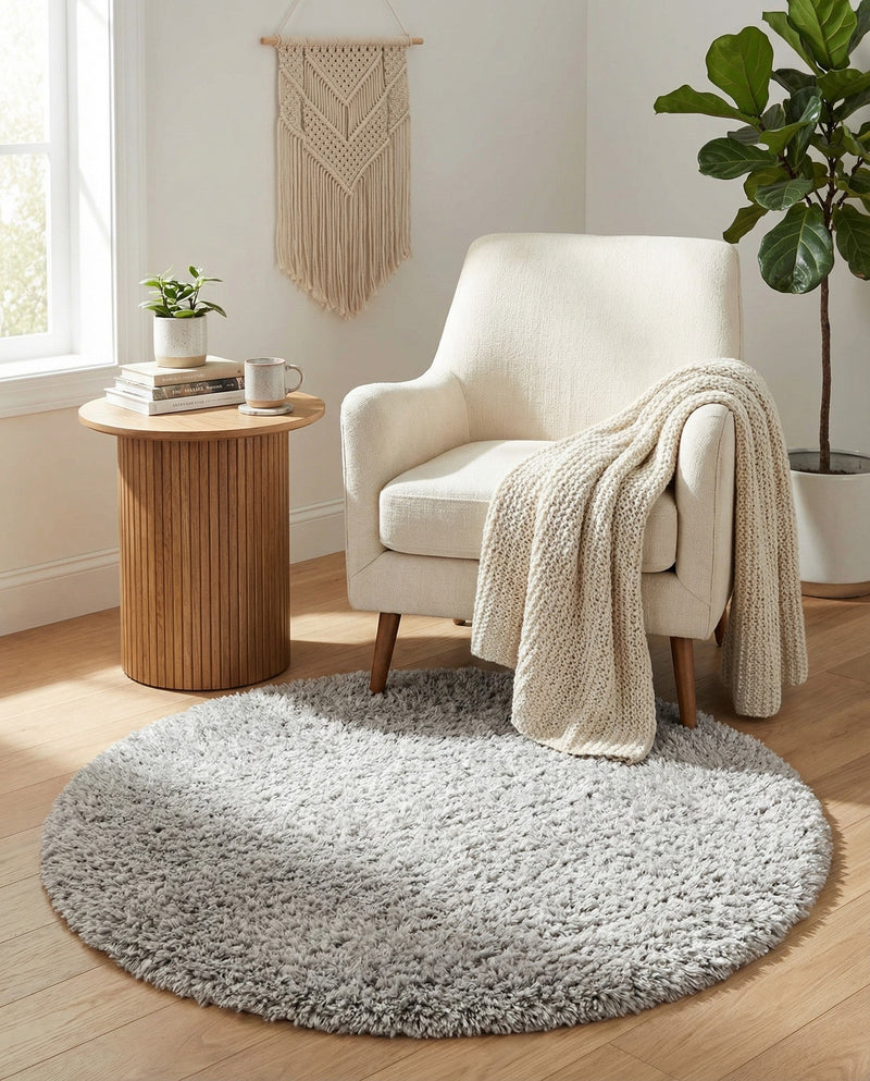 Majestic Manor Collection Area Rug - Versailles (Silver Screen) Round Silver Screen  lifestyle 43