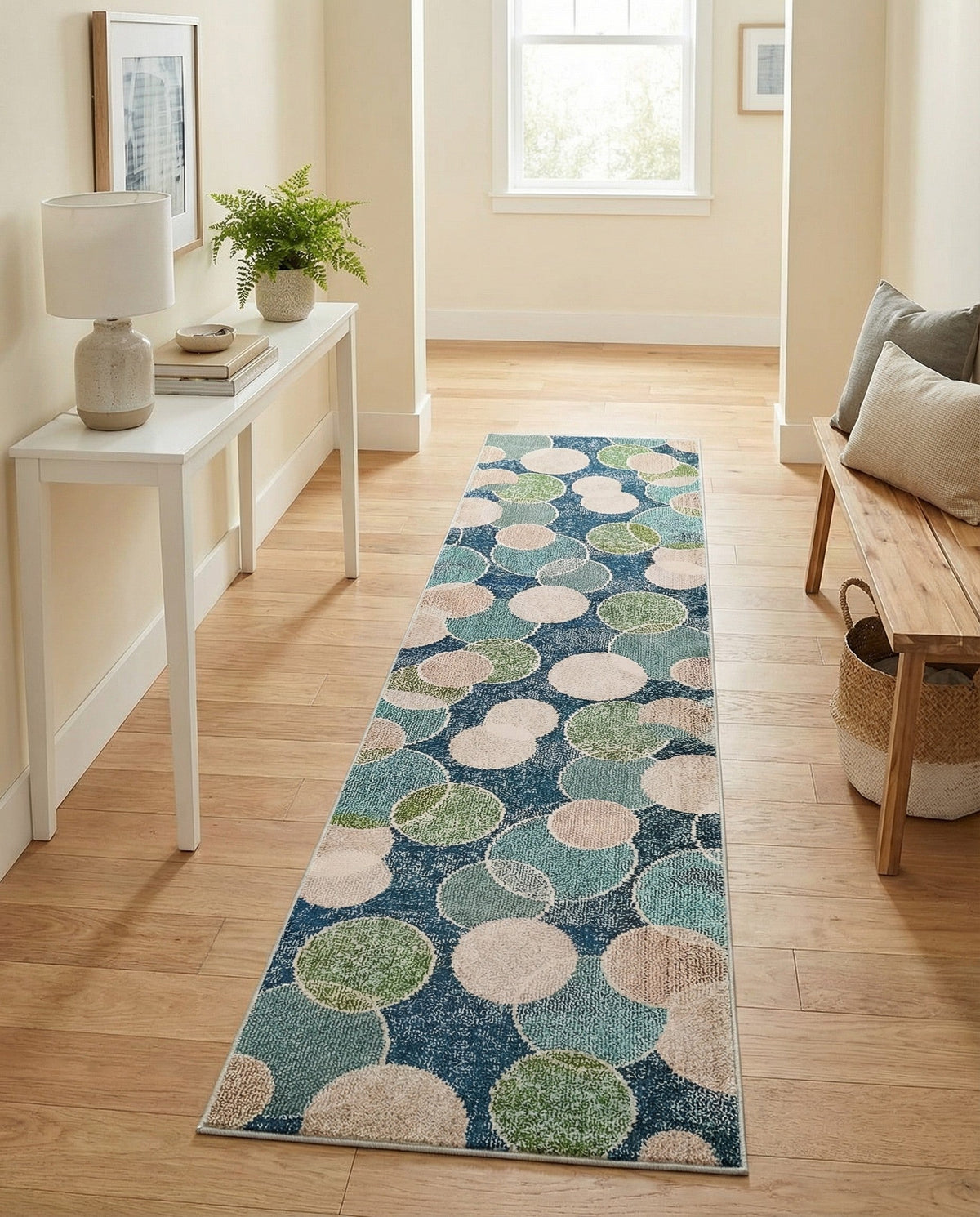 Chromatic Oasis Collection Area Rug -  Zephyr Runner Navy Blue  lifestyle 108