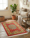 Persian Elegance Collection Area Rug - Isfahan Rectangle Red  lifestyle 9