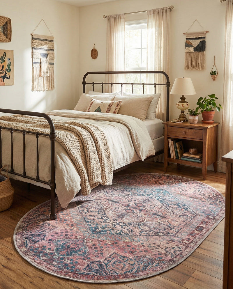Zahara Oasis Collection Area Rug -  Agadir Oval Antique Rust Red  lifestyle 46