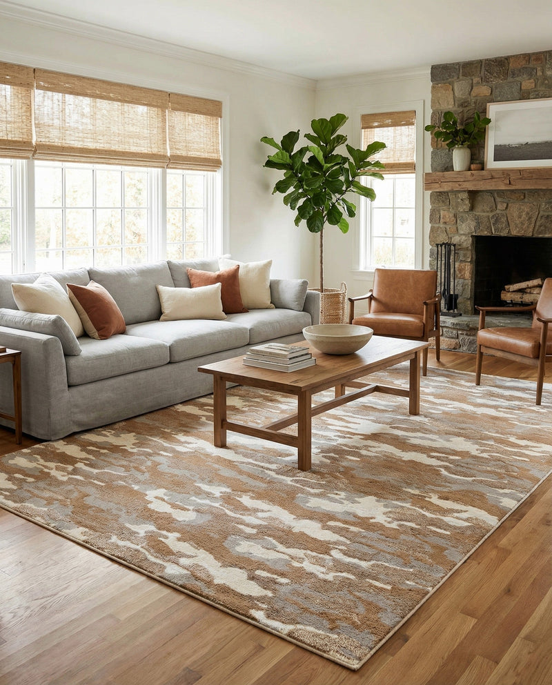 Sienna Collection Area Rug -  Veneto Rectangle Caramel and Ivory  lifestyle 28