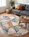 Jewel Oasis Collection Area Rug -  Topaz Oval Multi  lifestyle 63