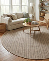 Seaside Stripes Collection Area Rug -  Boardwalk (Natural) Round Natural  lifestyle 21