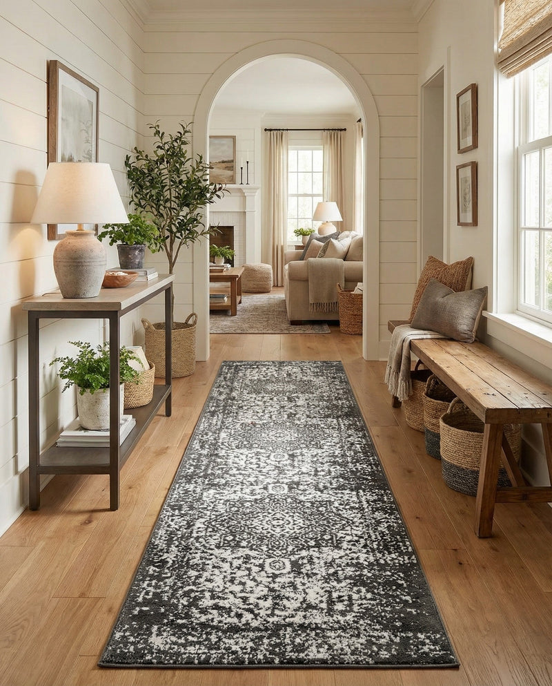 Georgetown Rugs Collection Area Rug - Dupont (Dark Gray) Runner Dark Gray  lifestyle 78