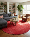 Soho Elegance Collection Area Rug - Chelsea (Burgundy) Round Burgundy  lifestyle 53