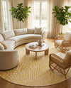 Urban Oasis Rugs Collection Area Rug -  Terrace (Yellow Ivory) Round Yellow Ivory  lifestyle 58