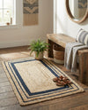 Woven Seaside Jute Collection Area Rug - Nantucket Rectangle Natural and Navy Blue  lifestyle 13