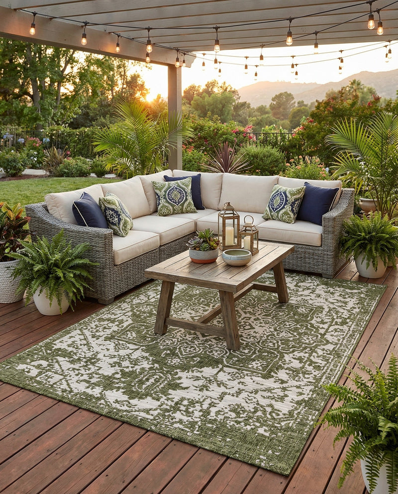 Urban Oasis Rugs Collection Area Rug -  Penthouse (Green) Rectangle Green  lifestyle 27