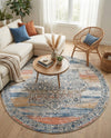Mykonos Manor Collection Area Rug -  Tinos (Multi) Round Multi  lifestyle 77