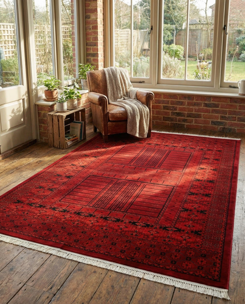 Samarkand Elegance Collection Area Rug -  Ark Rectangle Red  lifestyle 7