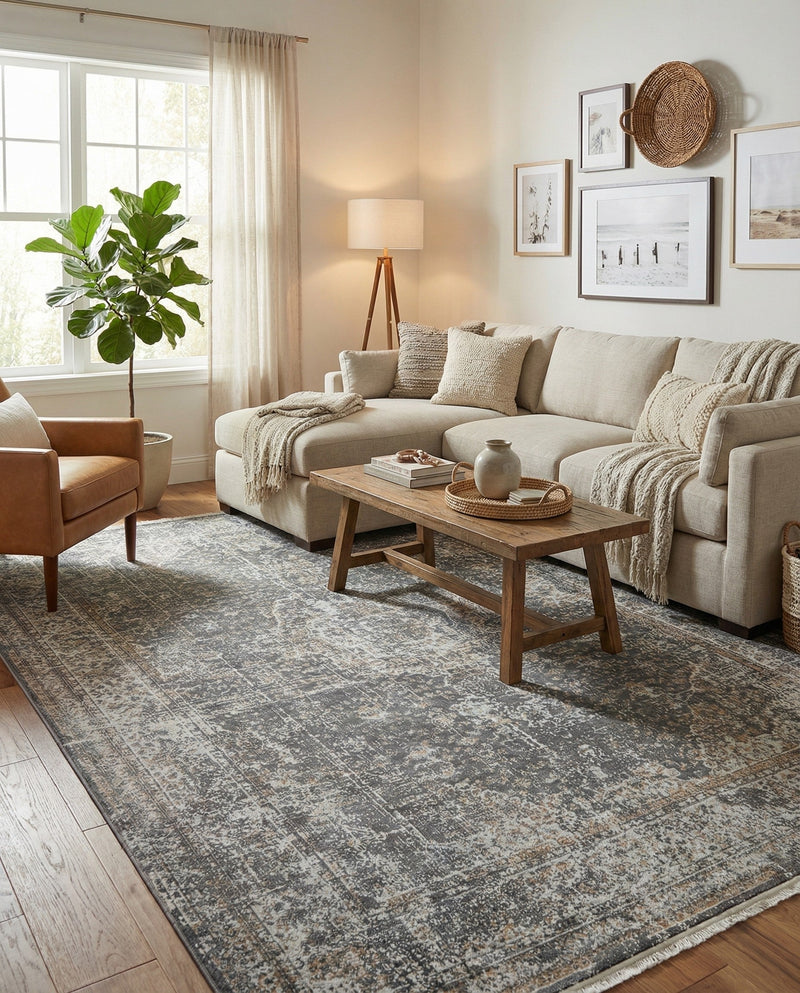Caribbean Breeze Collection Area Rug -  Utila Rectangle Fume Gray  lifestyle 15