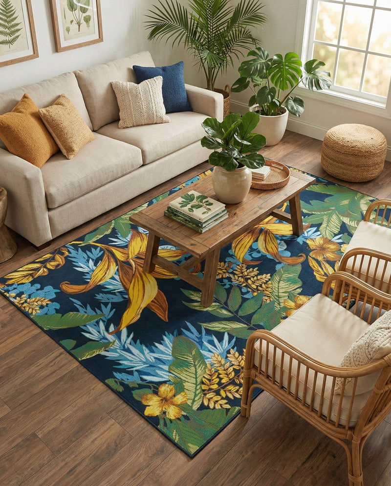Seaside Blooms Collection Area Rug -  Grove Rectangle Multi  lifestyle 38