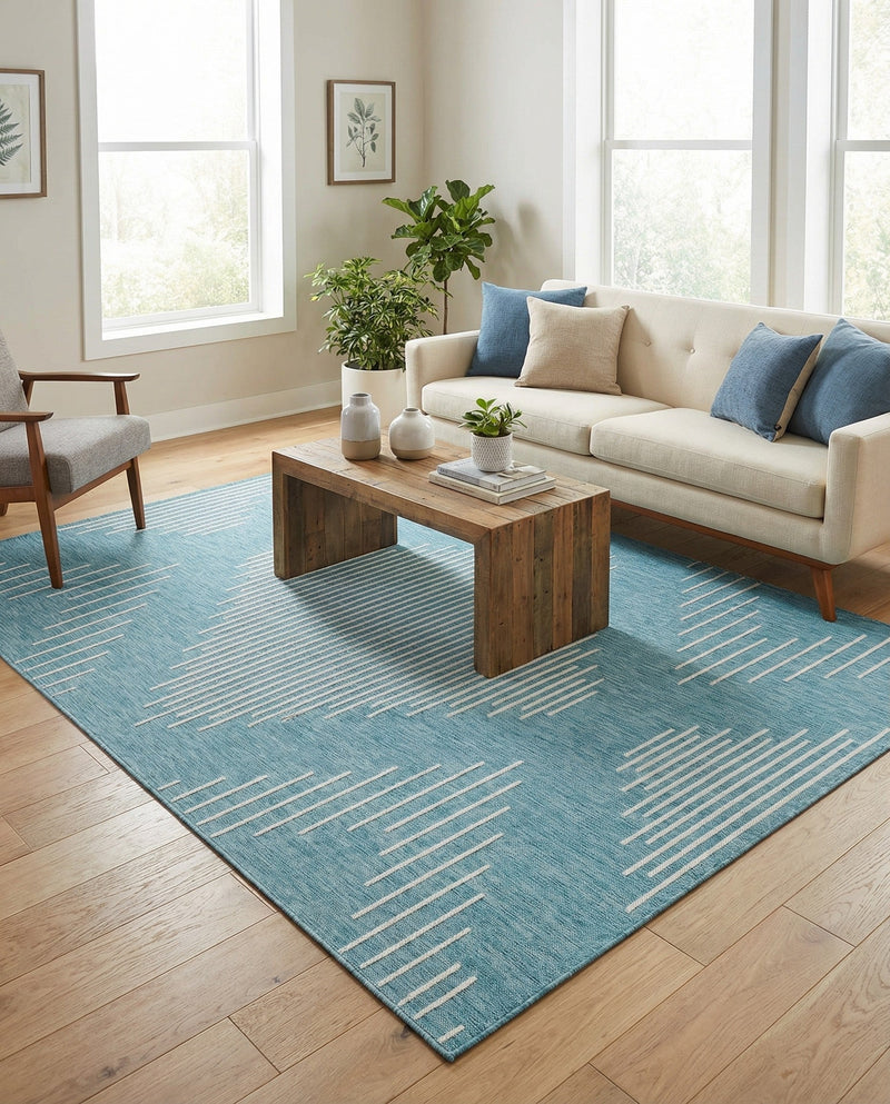 Urban Terrace Collection Area Rug -  Chelsea (Light Aqua) Rectangle Light Aqua  lifestyle 21