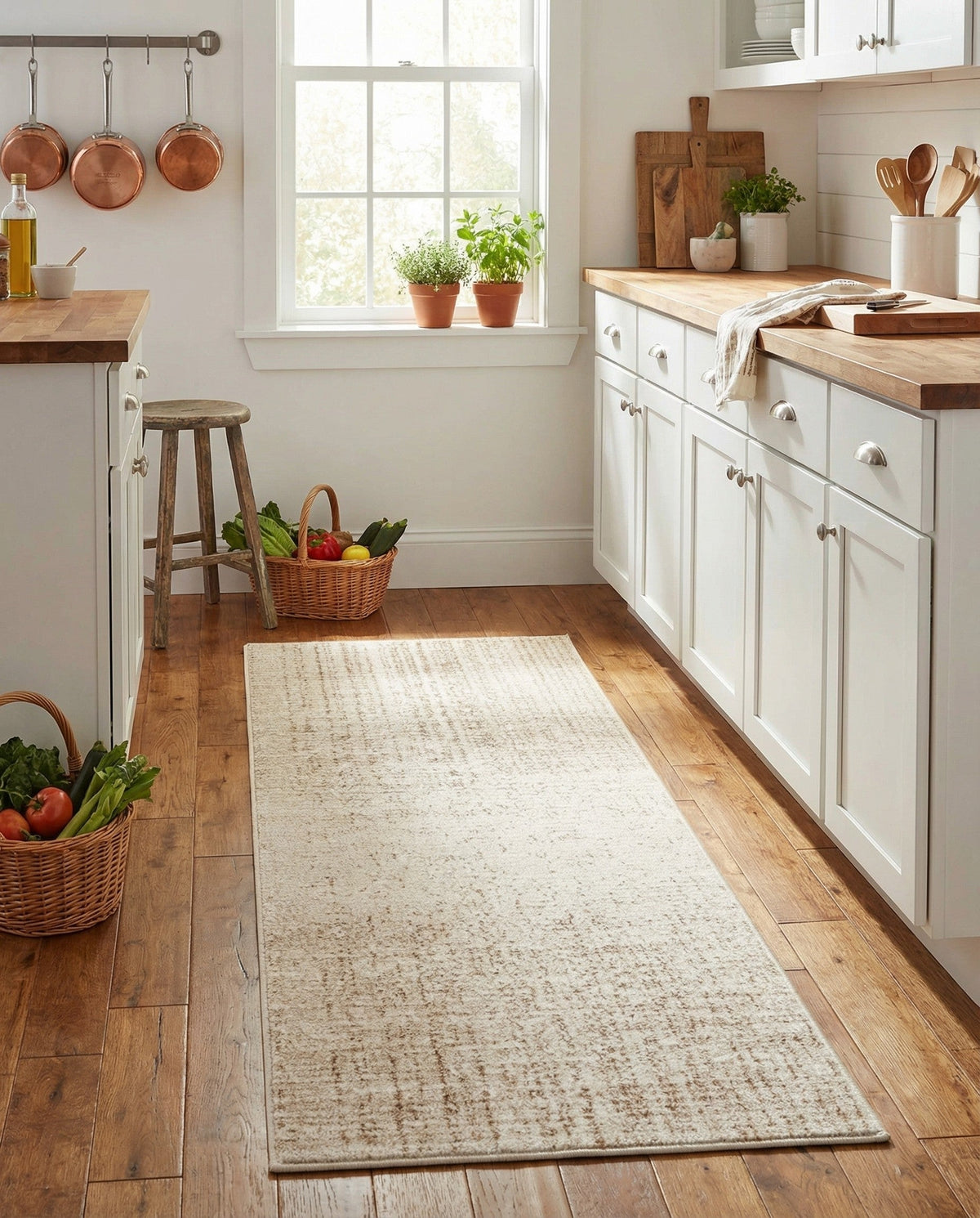 Jewel Oasis Collection Area Rug - Sapphire (Ivory) Runner Ivory  lifestyle 129