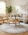 Heritage Elegance Collection Area Rug -  Winterthur (white Gray) Round white Gray  lifestyle 70