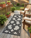 Urban Terrace Collection Area Rug -  Williamsburg Runner Black and White  lifestyle 38