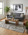 Urban Terrace Collection Area Rug - Soho Rectangle Charcoal Ivory  lifestyle 31
