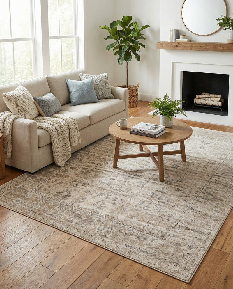 Cascade Range Collection Area Rug -  Shasta (Ivory) Rectangle Ivory  lifestyle 19