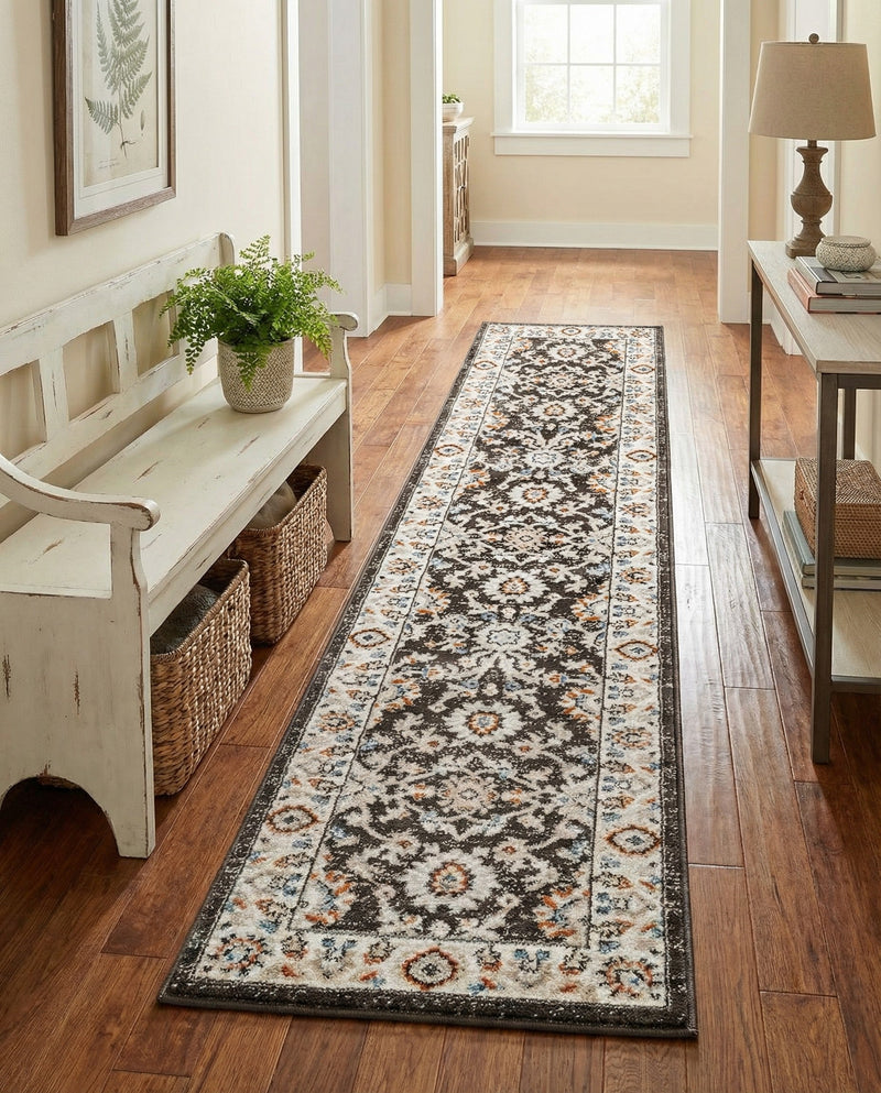 Savannah Elegance Collection Area Rug - Augusta (Fume Gray) Runner Fume Gray  lifestyle 74
