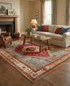 Patio Heritage Collection Area Rug -  Arbor Rectangle Red Green Blue  lifestyle 24