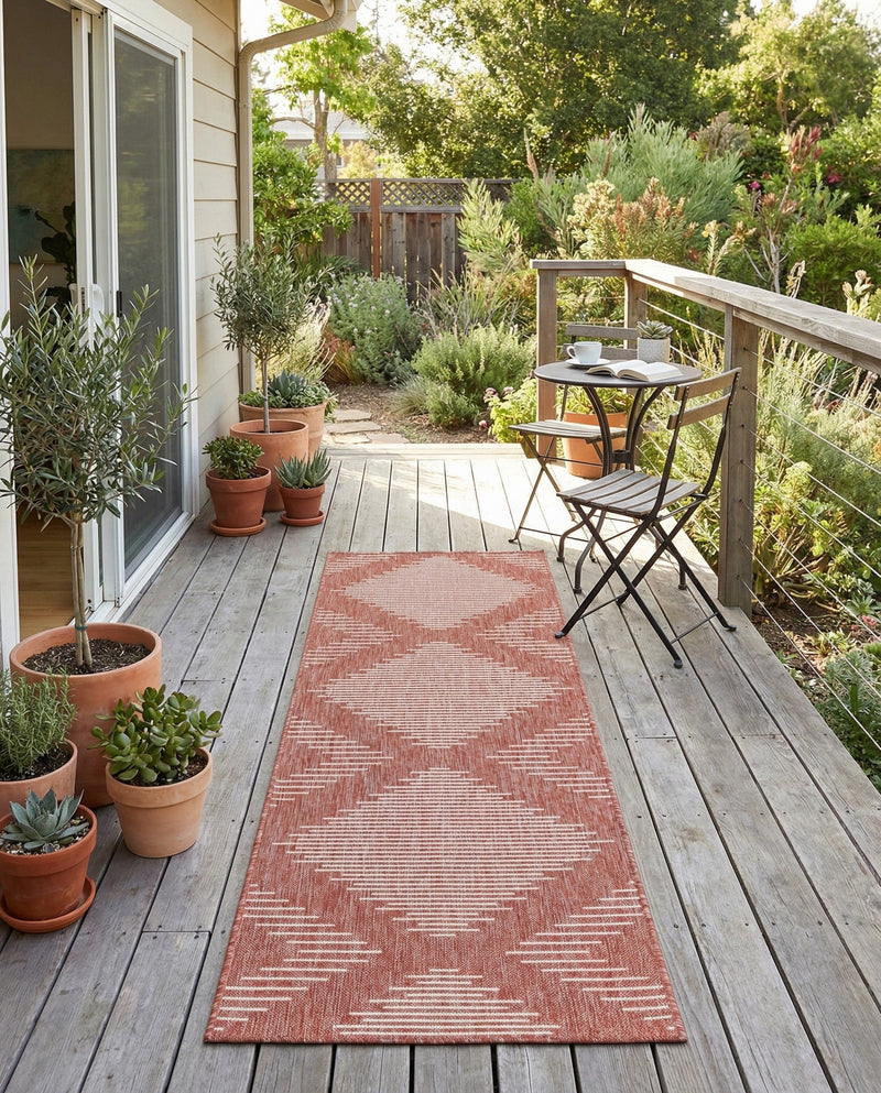 Urban Terrace Collection Area Rug -  Chelsea (Rust Red) Runner Rust Red  lifestyle 27