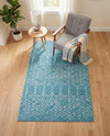 Marrakesh Lattice Collection Area Rug - Casablanca (Teal blue) Rectangle Teal blue  lifestyle 24