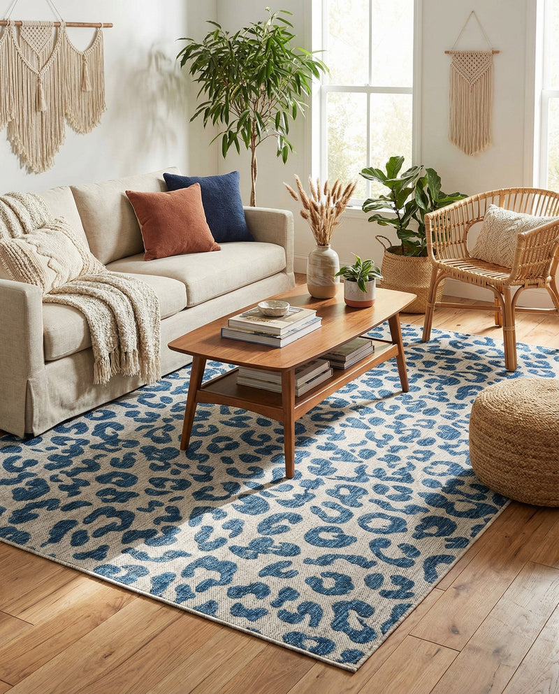 Savannah Escape Collection Area Rug -  Amazon (Blue) Rectangle Blue  lifestyle 13