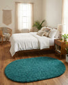 Plush Oasis Collection Area Rug - Serenity (Deep Aqua Blue) Oval Deep Aqua Blue  lifestyle 26