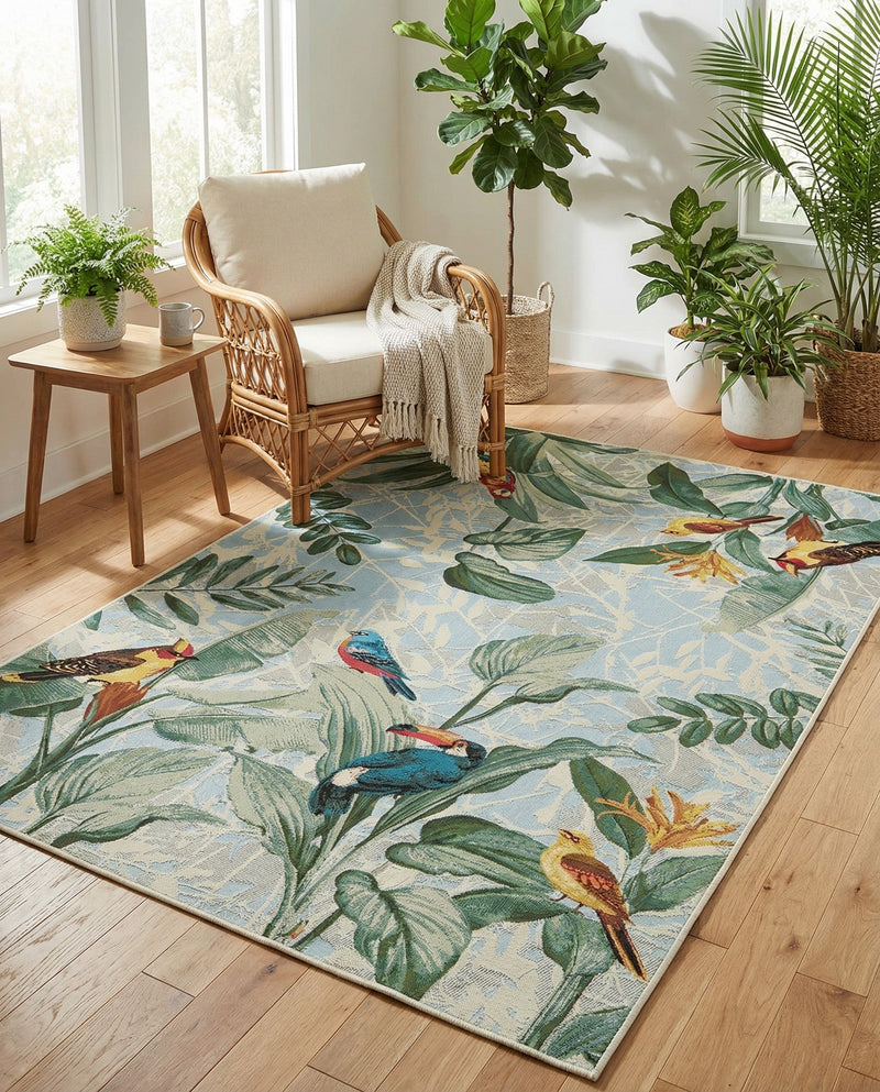 Seaside Blooms Collection Area Rug -  Tropic Rectangle Multi  lifestyle 36