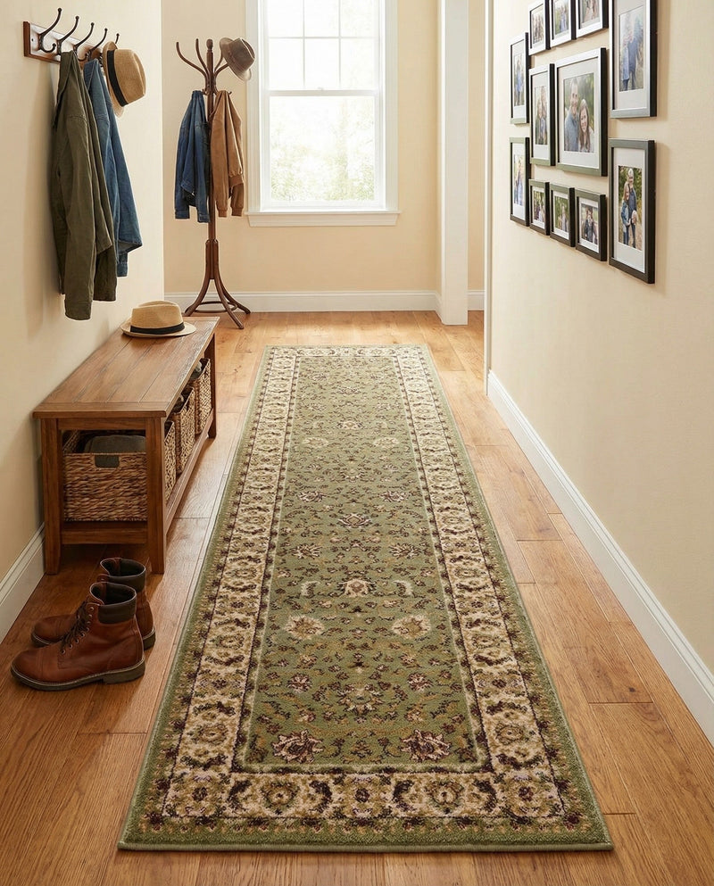 Jaipur Elegance Collection Area Rug -  Nahargarh (Green) Runner Green  lifestyle 68