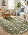 Seaside Haven Rugs Collection Area Rug - Sapphire (Green) Oval Green  lifestyle 38