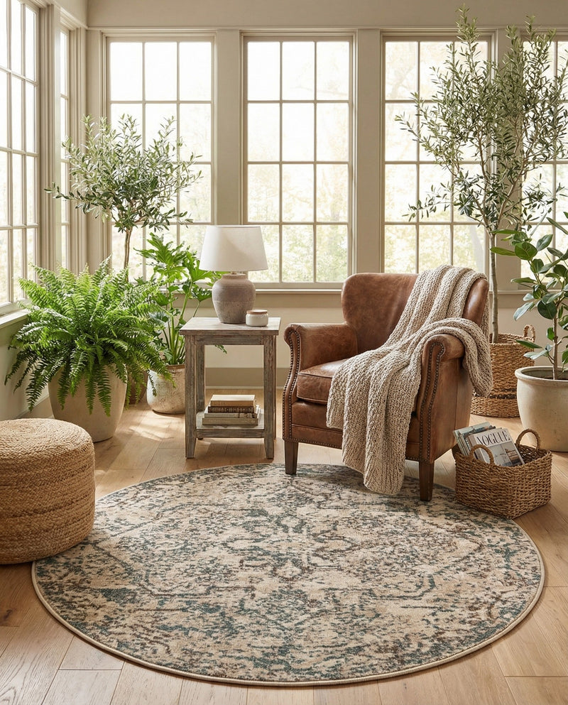 Gobi Sands Collection Area Rug -  Turpan Round Multi  lifestyle 43