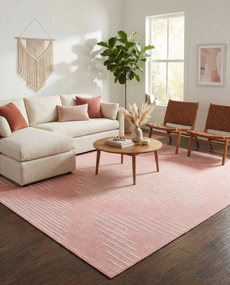 Urban Terrace Collection Area Rug -  Chelsea (Pink) Rectangle Pink  lifestyle 20