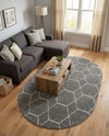 Trellis Mosaic Collection Area Rug - Arborville (Light Gray) Oval Light Gray  lifestyle 64