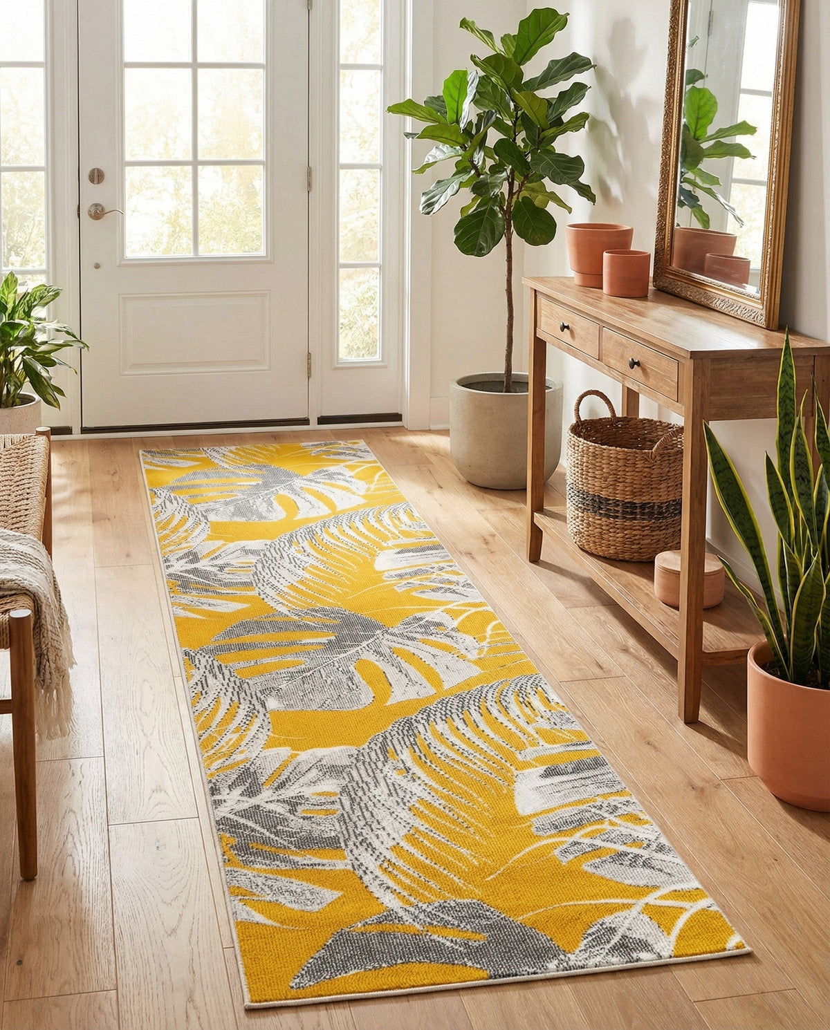 Meadow Breeze Collection Area Rug -  Clover Runner Yellow  lifestyle 151