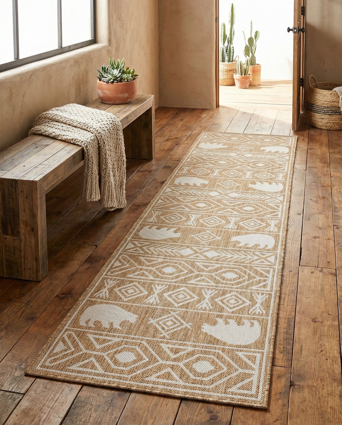Mesa Oasis Rugs Collection Area Rug - Sundown Runner Taupe  lifestyle 136