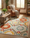 Outdoor Marrakesh Collection Area Rug -  Asilah Rectangle Ivory Beige  lifestyle 5