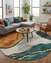 Urban Terrace Collection Area Rug -  Pavilion Round Multi  lifestyle 78