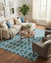 Garden Maze Retreat Collection Area Rug - Hedgegrove Rectangle Blue  lifestyle 42