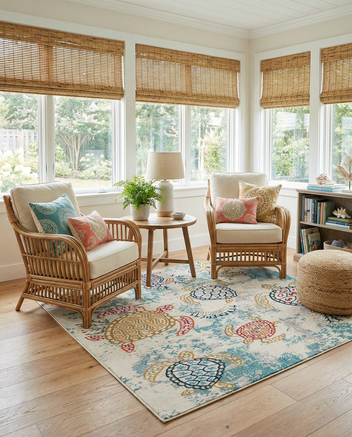 Sorrento Shores Collection Area Rug -  Massa Square Beige  lifestyle 105