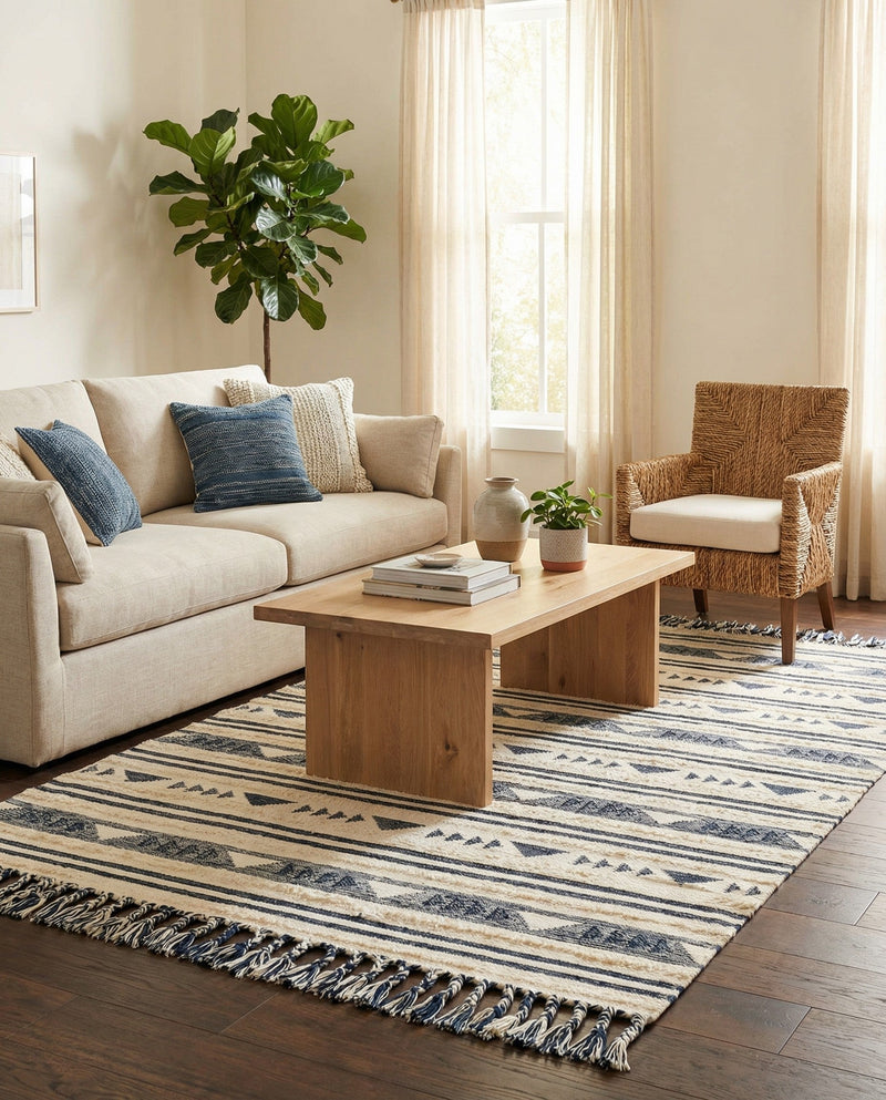 Sonoran Collection Area Rug - Montezuma Rectangle Navy Blue  lifestyle 56
